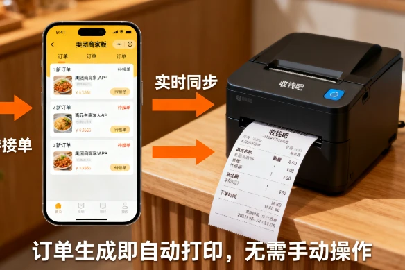 详细教程：收钱吧打印机如何连接到美团订单